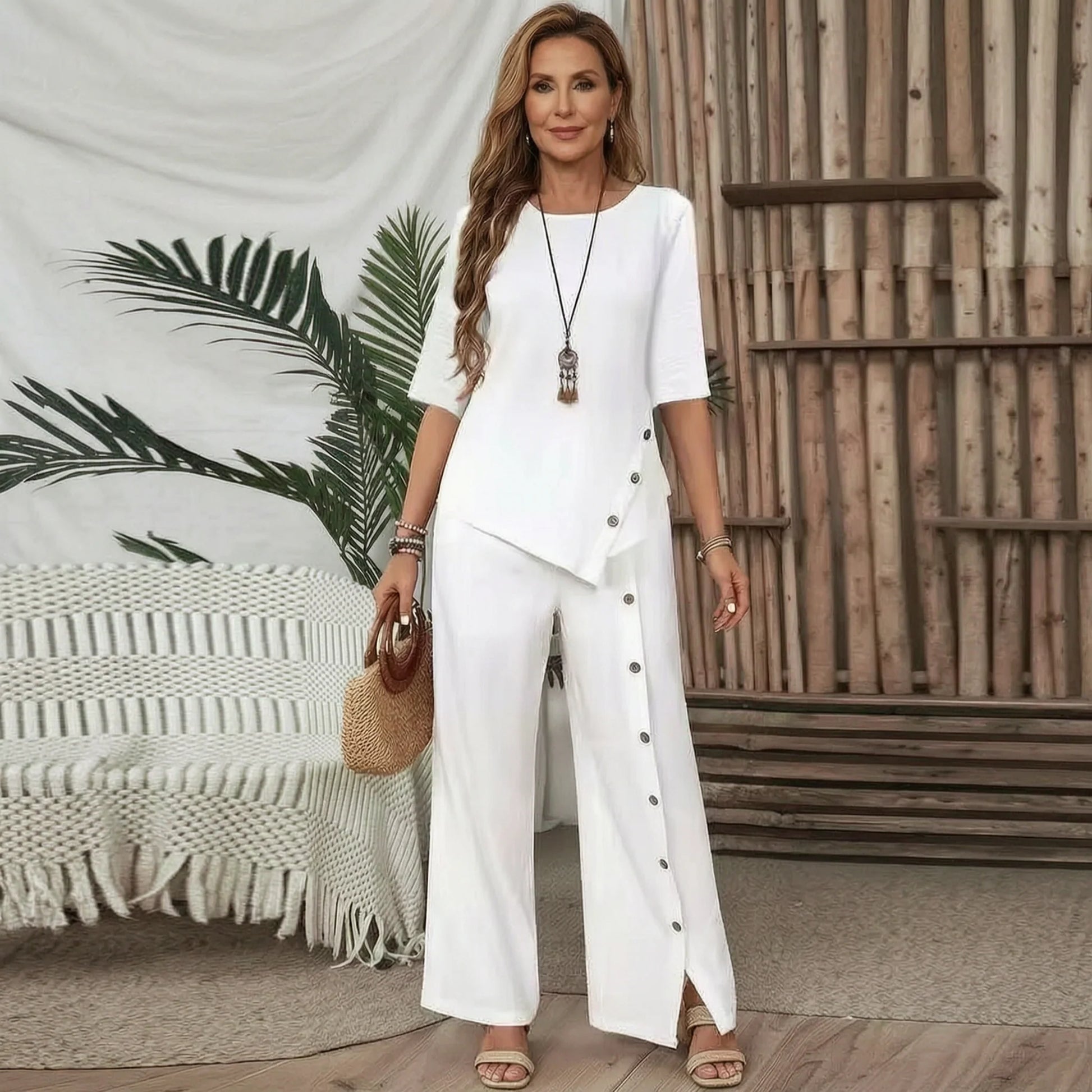 Caterina Fabbri™ Relaxed Wide-Leg Outfit Set